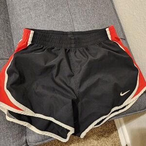 Nike Tempo Running Shorts Black Red White Mesh Athletic Gym Shorts Womens Small